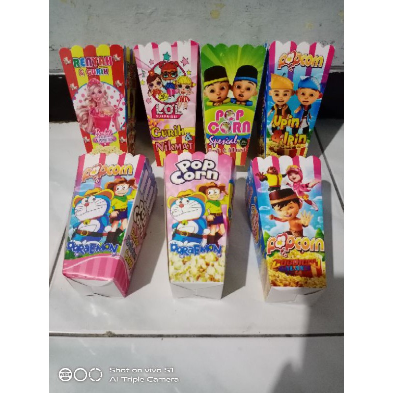 

kotak pop corn/kemasan 1 pack 4 karakter