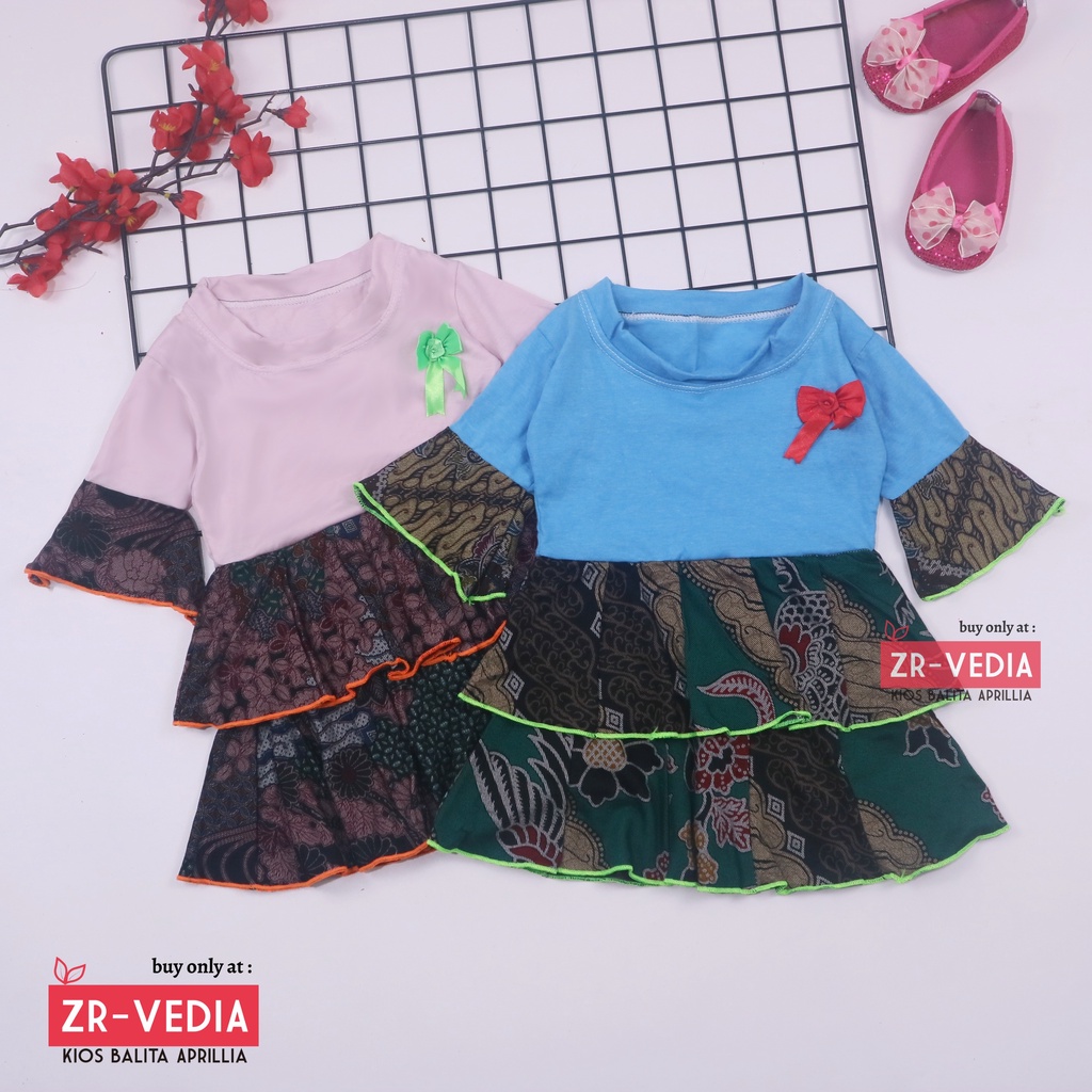 Dress Syifa uk Bayi - 2 Tahun / Dres Lengan Panjang Terumpet Murah Baju Baby Perempuan Gaun Pesta