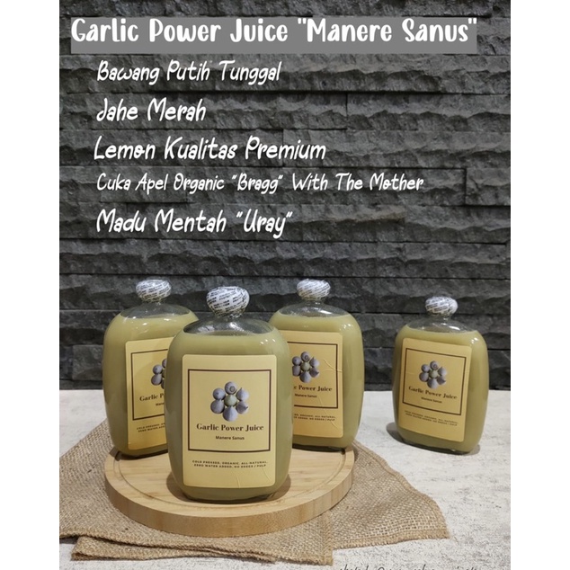 

Manere Sanus Healthy Garlic Power Juice 350ml Home Made 100% Natural Organik
