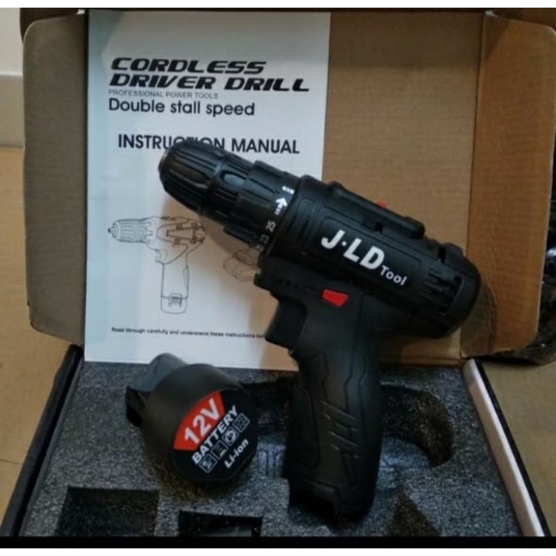 Bor Baterai Cordless Drill 12S 12V- Cordless 12 S JLD