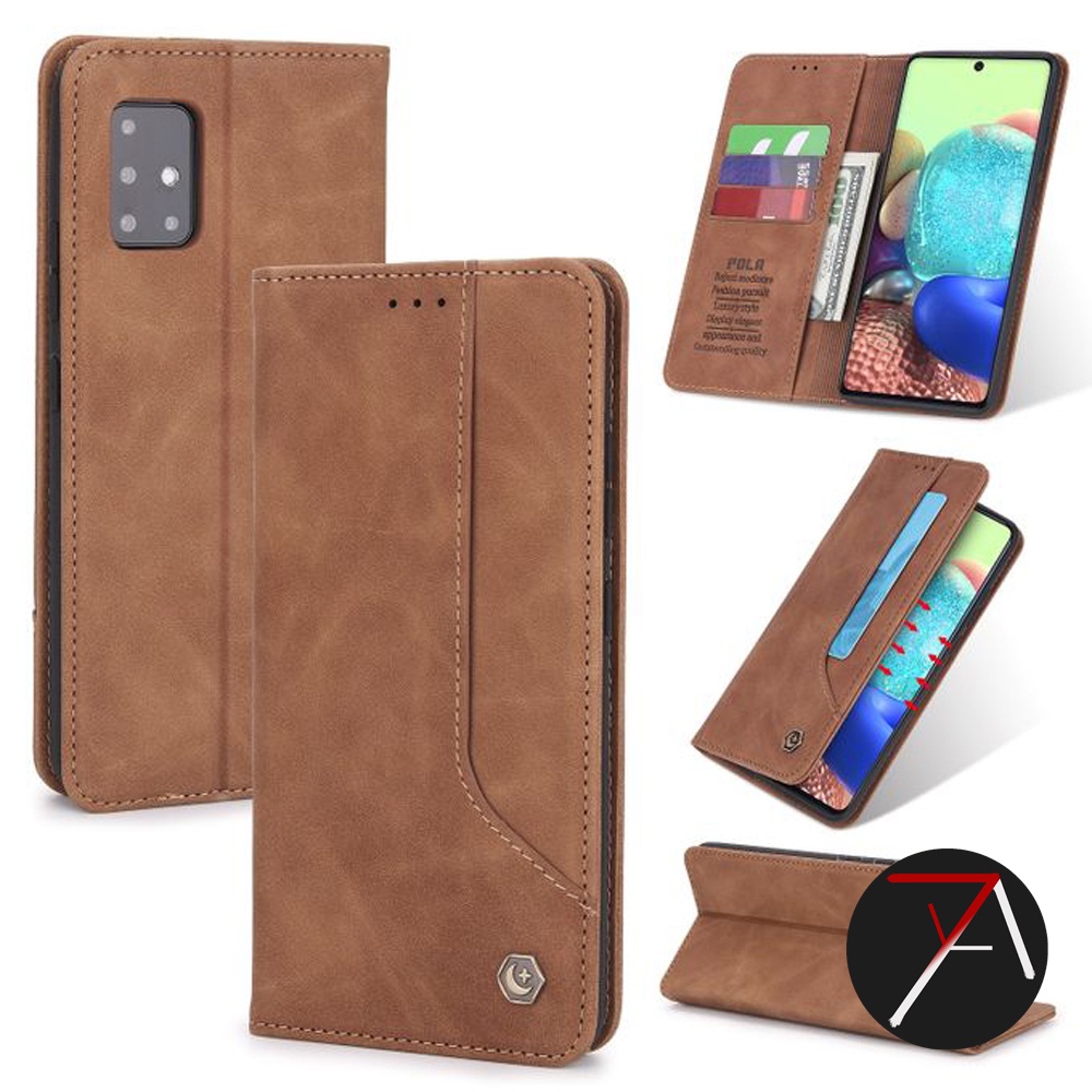 Samsung Galaxy A51 Flip Caseme POLA Dompet Kulit Leather Cover Case Casing Card Kartu-3