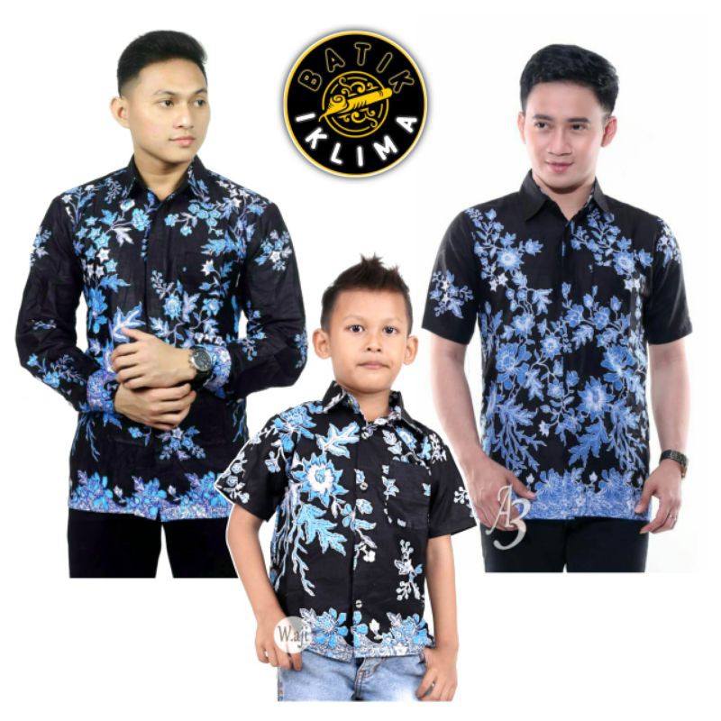 Set Seragam ayah anak Cibulan Biru / Batik ayah anak kapel Terbaru
