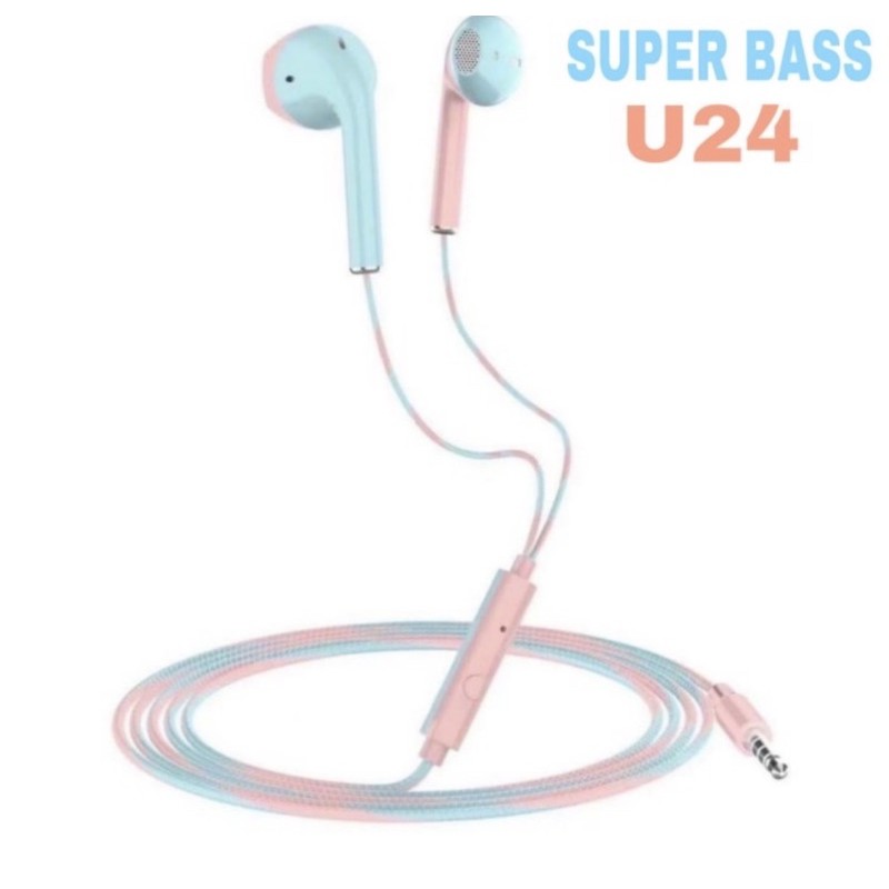 Headset U24 Super Bass Makaron Handsfree Hf Audio Music Samsung Oppo vivo Xiaomi Realme Universal-3