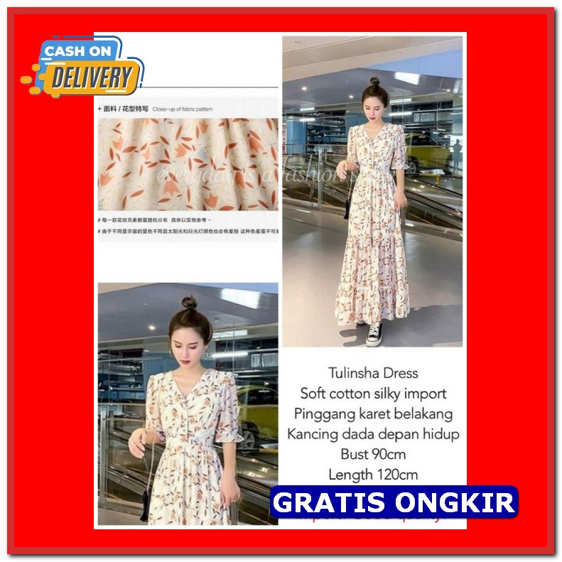 Dress Korean Import / Dress Style Korea Vintage Bangkok Impor / Dres K Tulinsha Dress Import [Dress