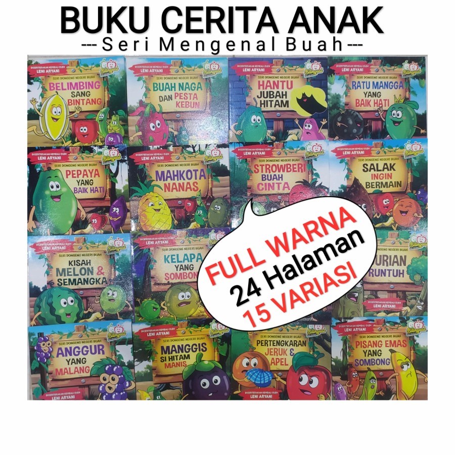 

Buku Cerita Anak Bergambar seri negeri buah 15 judul
