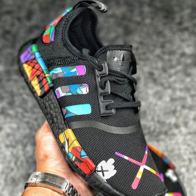 Adidas NMD R1 x KAWS Black Cartoon High Premium Original Premium Sepatu