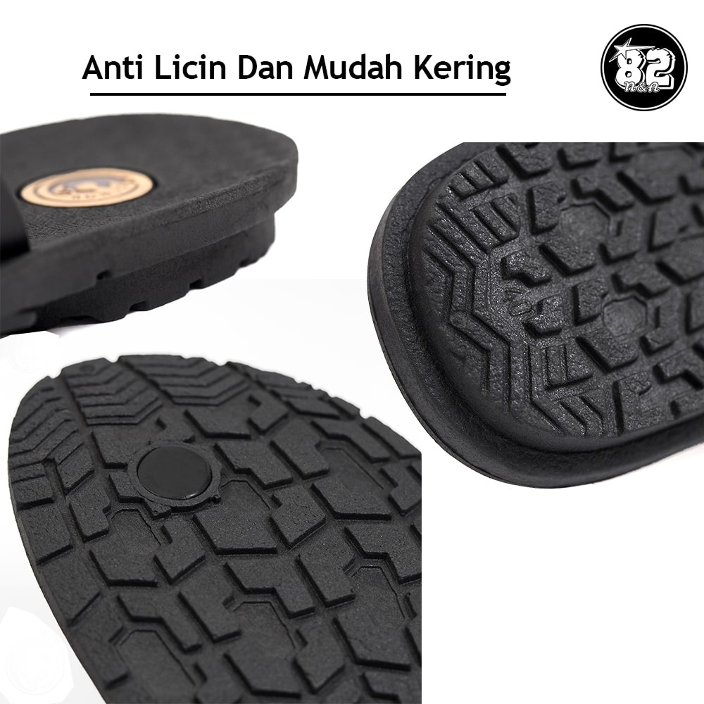 Camou Sendal Sandal Jepit Pria Bahan Full Karet Tebal Dan Ringan Anti Licin Original Theo - Hitam