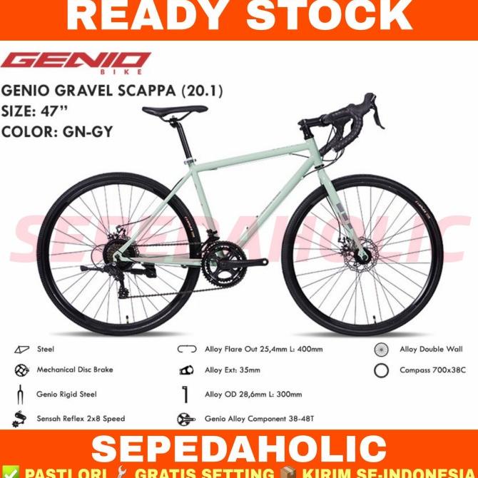 Sepeda Gravel 700C Genio Scappa 2X8 Speed New 2021