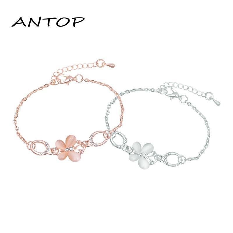 1 Pcs Korean Gelang Titanium Wanita Anti Karat Selamanya Kupu Berlian Bracelet ANTOP