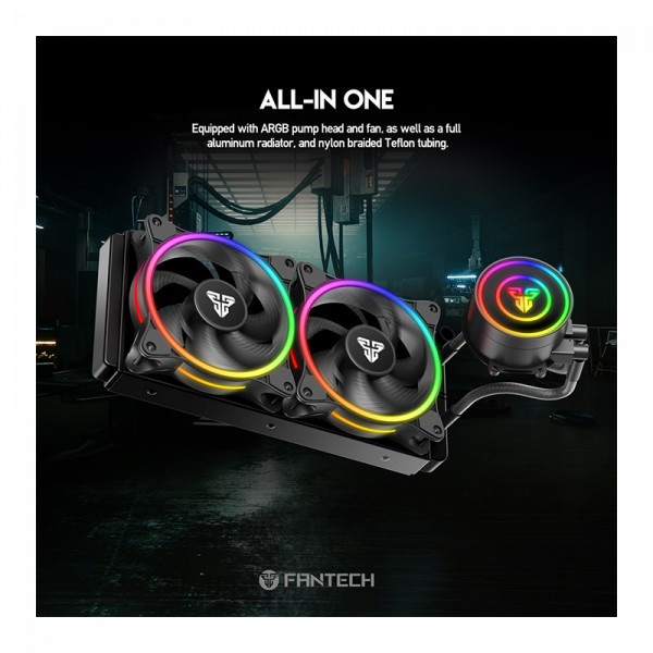 Fantech POLAR LC240 ARGB CPU Liquid Cooler AIO 240mm PWM Fan ARGB Sync