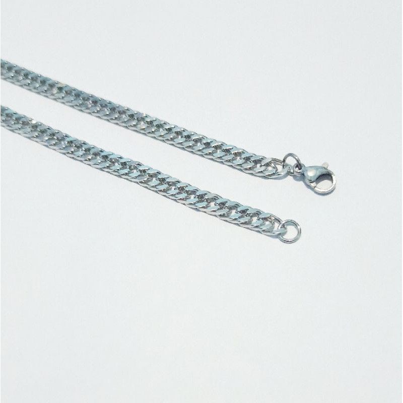 KALUNG TITANIUM RANTAI PADAT SILVER 3MM STAINLESS STEEL KALUNG PRIA WANITA