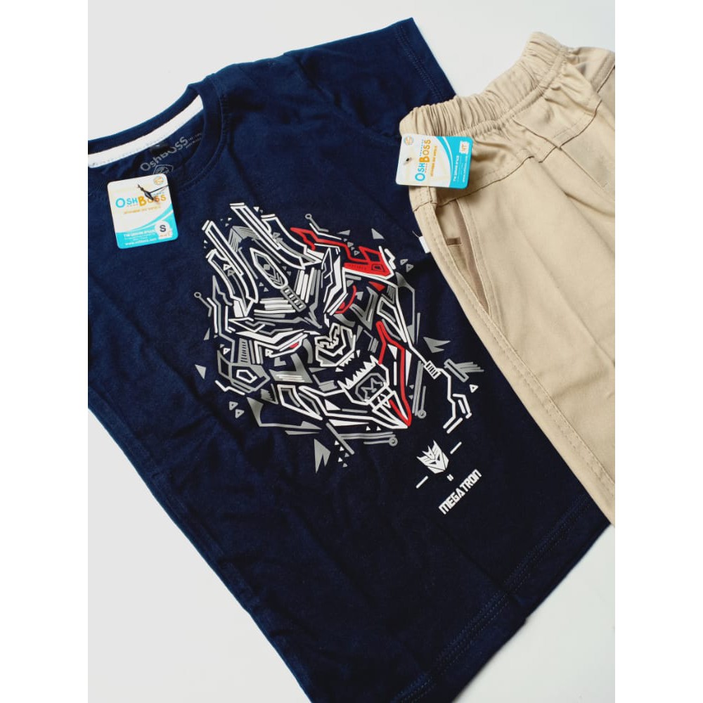 COD BAJU STELAN ANAK LAKI LAKI GAMBAR MEGATRON DAN CINO PENDEK USIA 1-6 TAHUN-2
