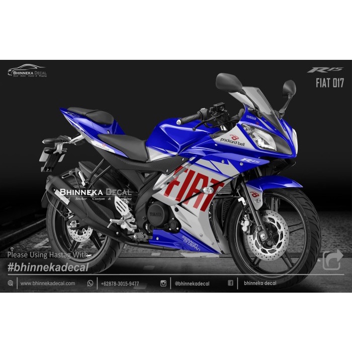 DECAL STIKER YAMAHA R15 V2 DESAIN BLUE FIAT-005