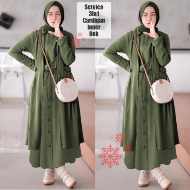 XC - Stelan Wanita 3IN1 SETVICA / Stelan Trendy Wanita / Stelan Muslim Wanita Model Casual Bingits