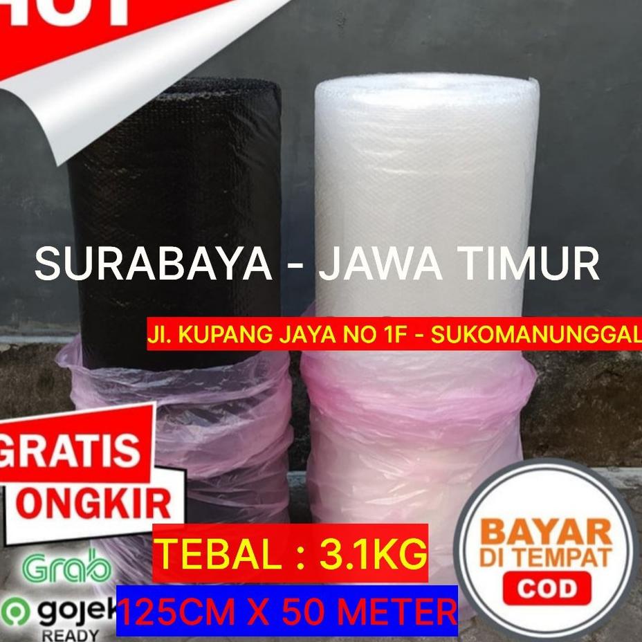 

✨SALE✨Buble Wrap Roll Murah Hitam Bening Malang 125cm x 50m / Bubble Wrap Roll Hitam Bening Putih Murah