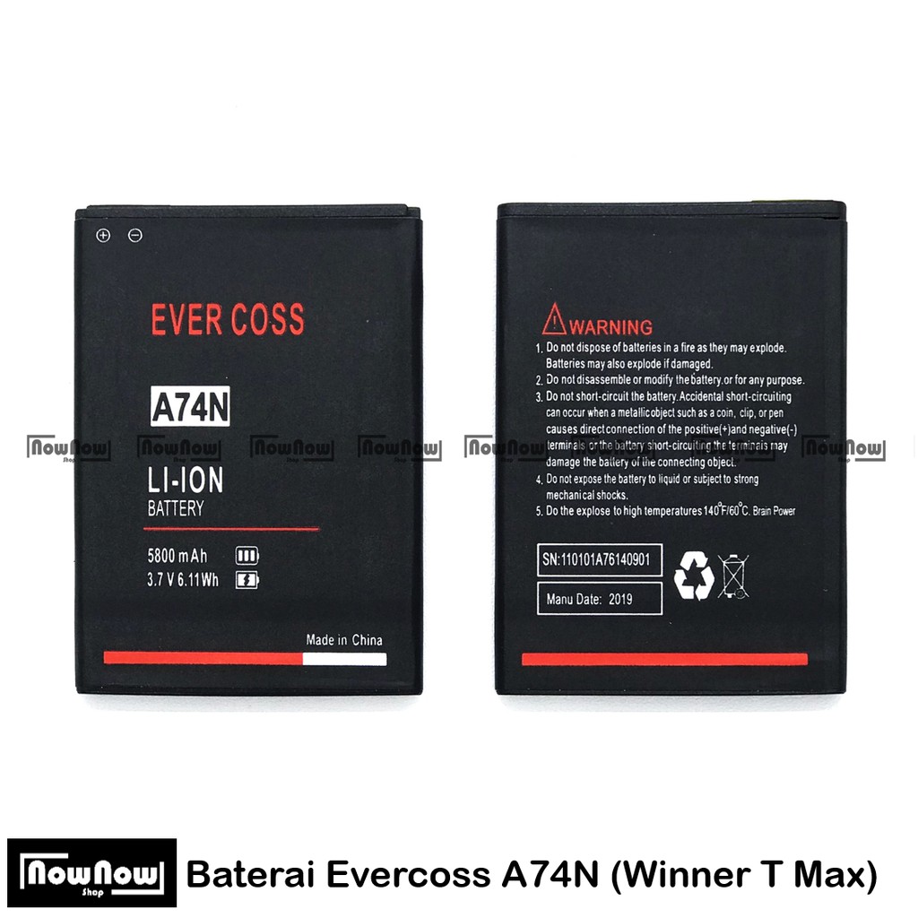 Baterai Evercoss A74N Winner T Max Original Double Power Batre Batrai Battery HP