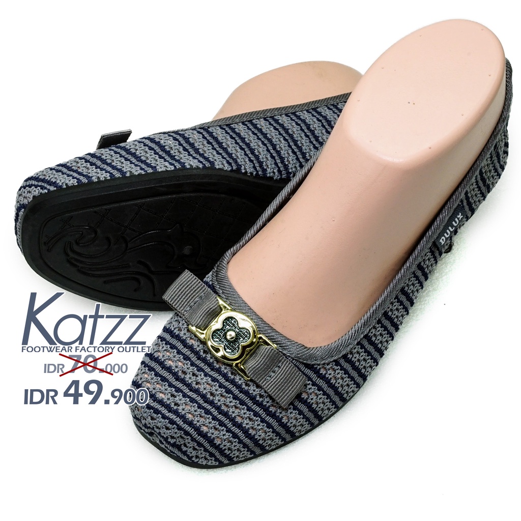 KATZZ - FLAT SHOES WANITA DEWASA UK 36 - 40 REMAJA SLIP ON FLATS BALLET KAIN LEMBUT RAJUT TRENDI NYA