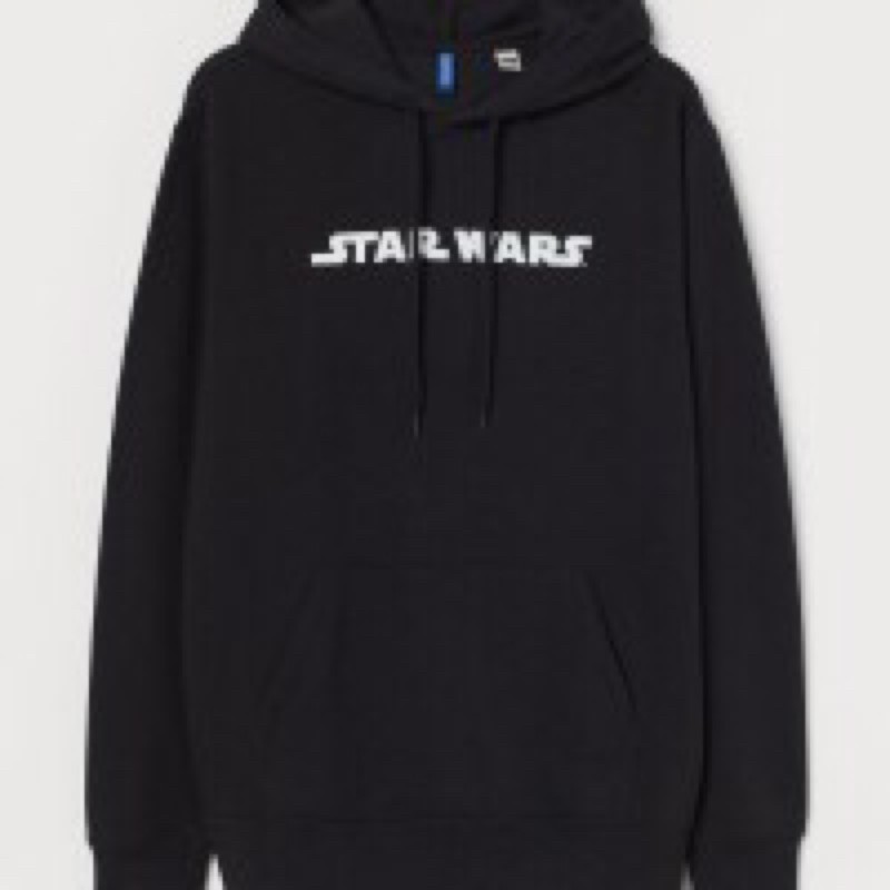 HnM HOODIE STARWARS BLACK MINI FONT WHITE