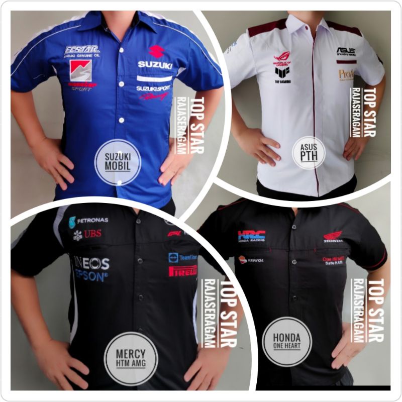 baju seragam otomotif kemeja bordir