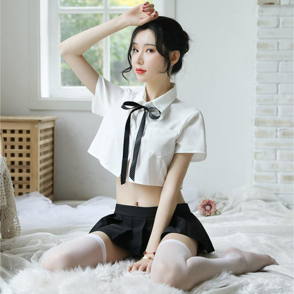 LI-81 HQ japan lingerie seragam sekolah uniform baju tidur wanita renda sexy seksi