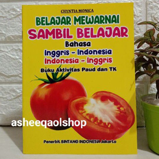 Buku Belajar Mewarnai Sambil Belajar Bahasa inggris-indonesia Buku Aktivitas Paud dan Tk