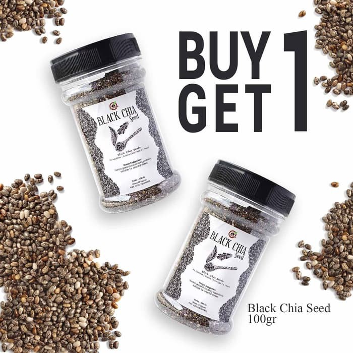 

Freeongkir Buy 1 Get 1 Organic Black Chia Seeds ( Botol ) 100 Gr