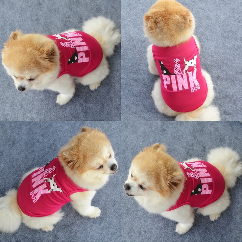 Rompi Anjing Bahan Katun Warna Pink