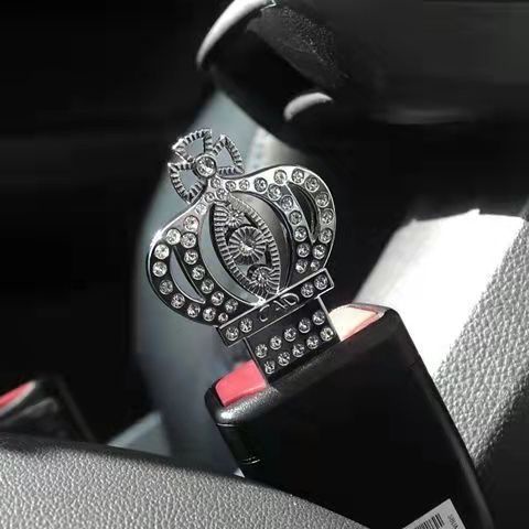 ❀Klip Gesper Sabuk Pengaman Mobil Bentuk Kartun Aksen Berlian Imitasi