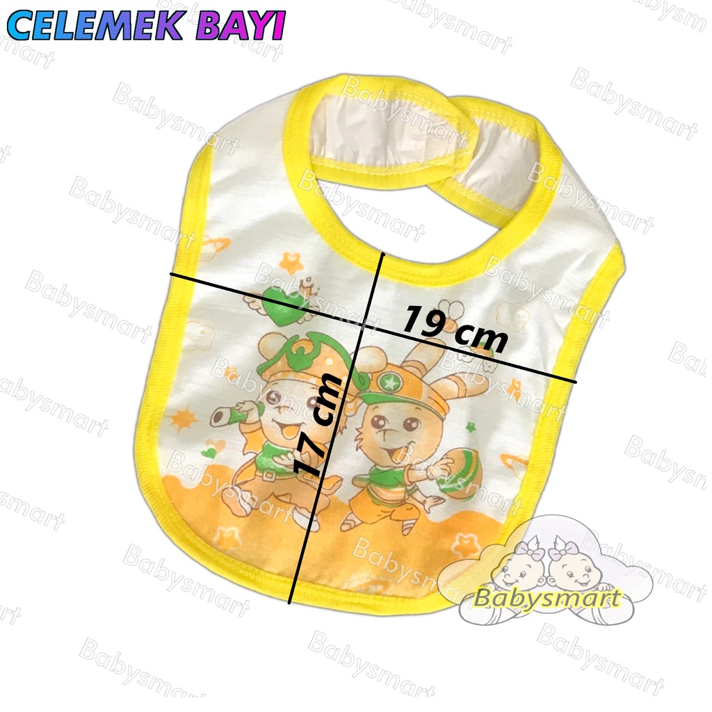 Babysmart - 6 Pcs Celemek makan bayi/Slaber Bayi/Tatakan iler liur/Tatakan Makan Bayi Motif Sablon