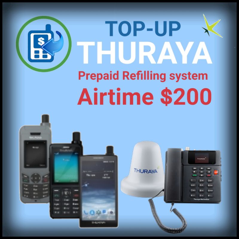 Pulsa Telepon Satelit Thuraya 200 Unit Airtime Prabayar Thuraya $200