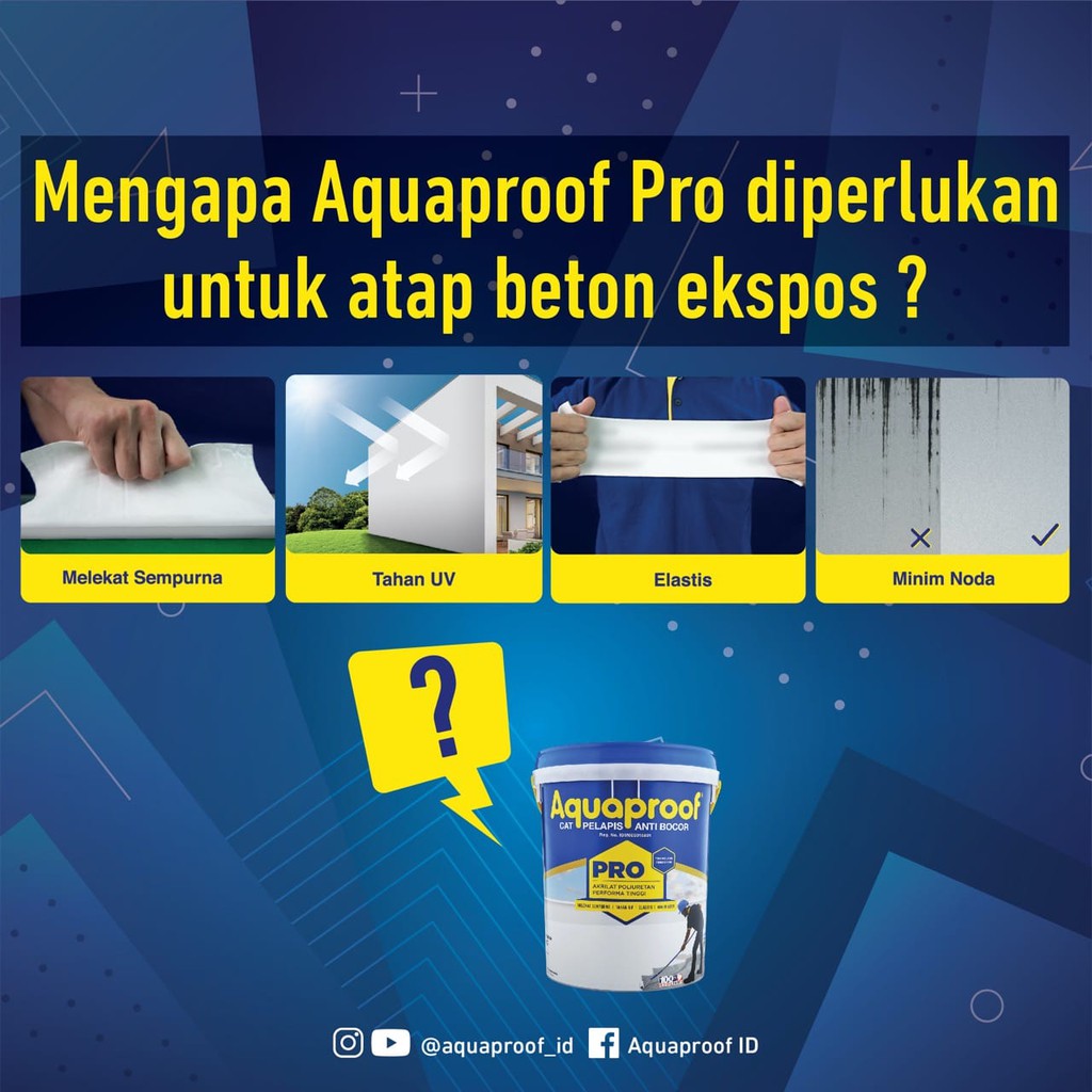 Cat Tembok Anti Bocor AQUAPROOF PRO 4 KG / AQUA PROOF PRO 4 KG TANPA PERLU SIKATOP 107