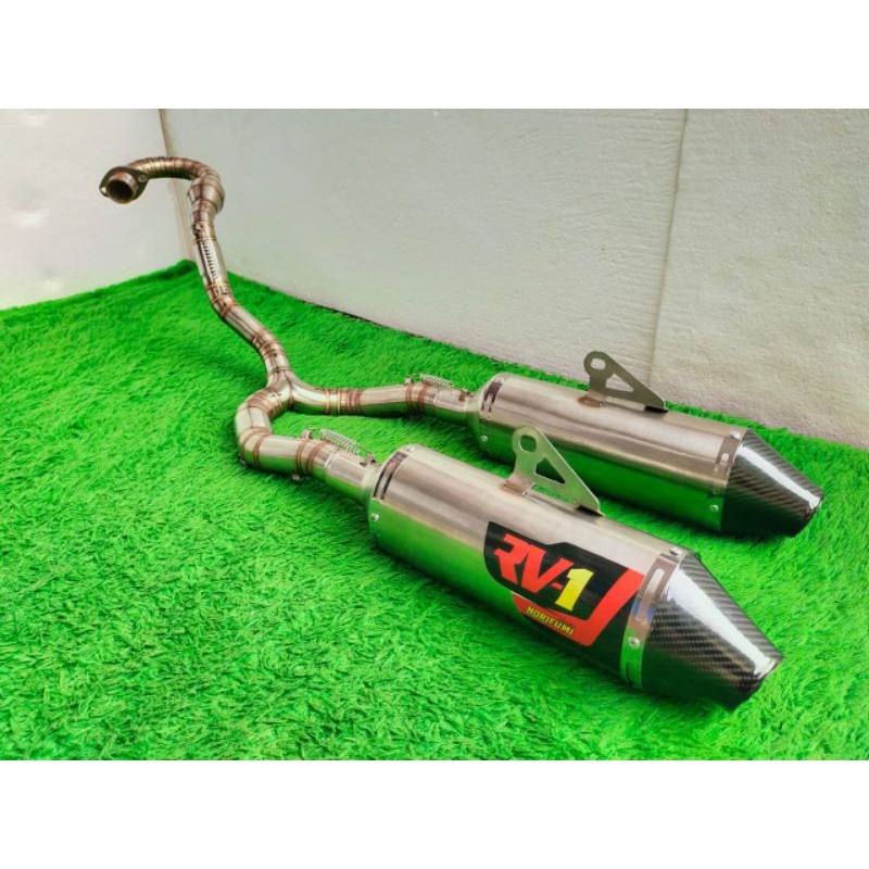 knalpot 2 cabang klx, crf,WR dan GTX trill vixion, megapro, tiger dll