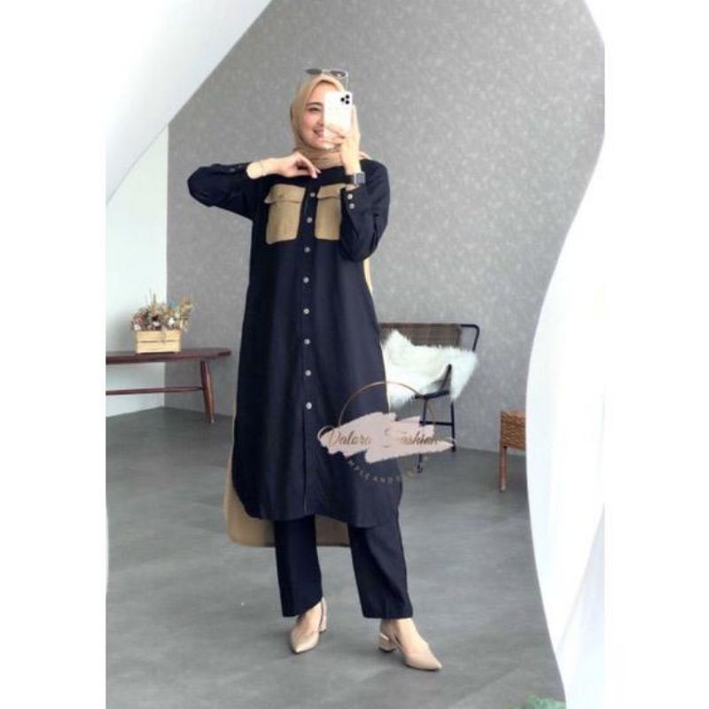 DRESS MUSLIM, baju wanita, baju gamis, dress, gamis, Baju gamis, VELOVE ONE SET. Stelan, setelan