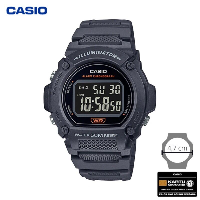 JAM TANGAN CASIO COWOK TYPE W 219H/CASIO PRIA STRAP RUBBER /KARET / JAM TANGAN PRIA CASIO KARET MODEL KOTAK/Casio Original W-219H-1A / W219H-2A / W-219H-3A 4A 4B Jam Tangan Pria - Digital - Karet