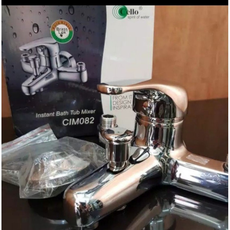 Kran Bathub cello kran air panas instan dingin cello 082 instan tanpa bobok tembok