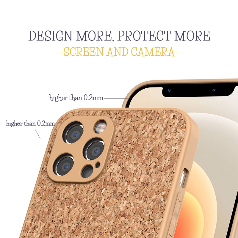 Case Bahan Kayu Tahan Banting 360 Derajat Untuk iPhone°Casing Pelindung Dengan Bahan Kayu Dan Gambar Motif Untuk iPhone 12 / 13