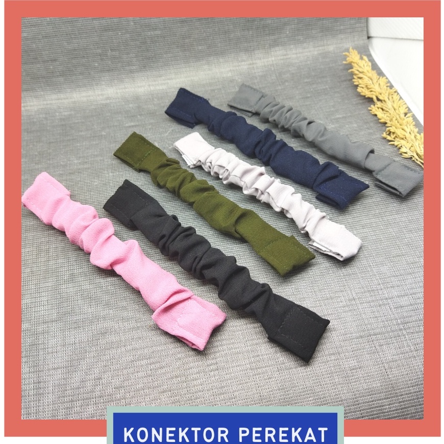 (COD)Konektor Masker Perekat Kaitan Pengait Masker Hijab || KONEKTOR MASKER terbuat dari kain, karet dan perekat