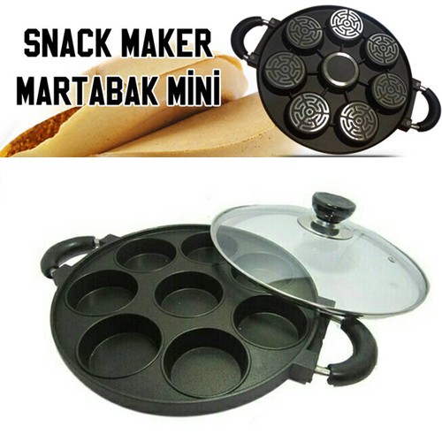 Snack maker 7 lubang/cetakan kue 7 lubang/cetakan martabak mini dorayaki kue lumpur