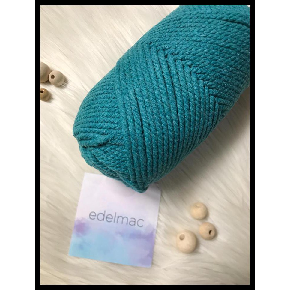 

BANTING HARGA 500gram Tali Katun Macrame 3mm I 4mm twist Colorful - GreenMarineBlue, 4mm