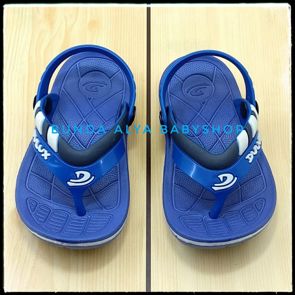 Sendal Anak Laki Laki Jepit Usia 6 Bulanan Karet BIRU Elastis - Sepatu Sandal Jepit Anak Cowok Alas Karet Anti Licin Size 20