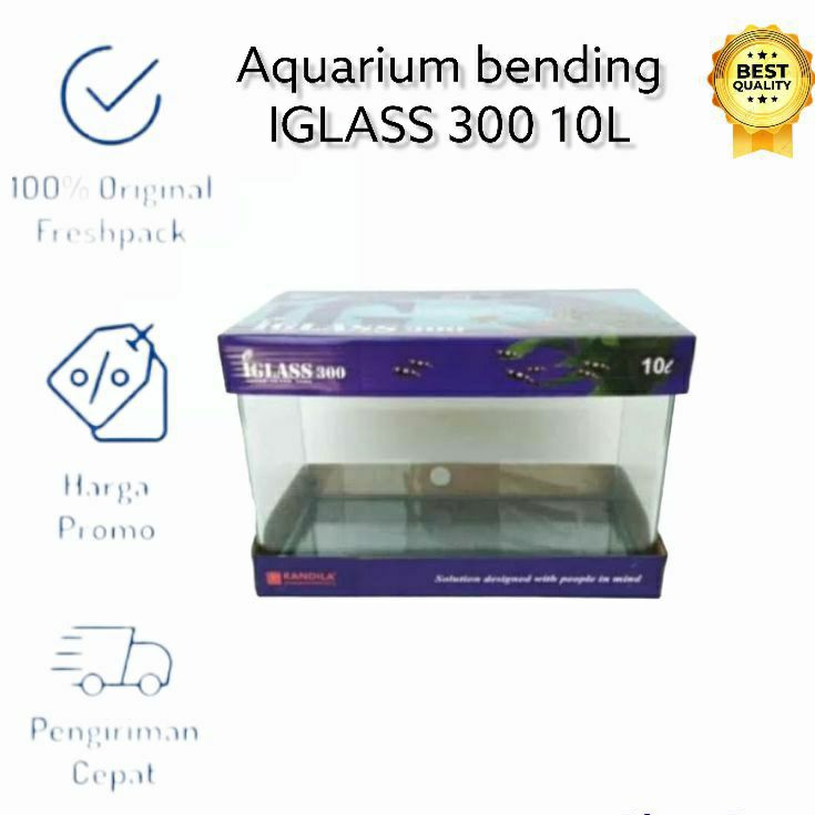 KANDILA IGLASS 300 AQUARIUM BENDING 10L / AQUARIUM IKAN CEKUNG