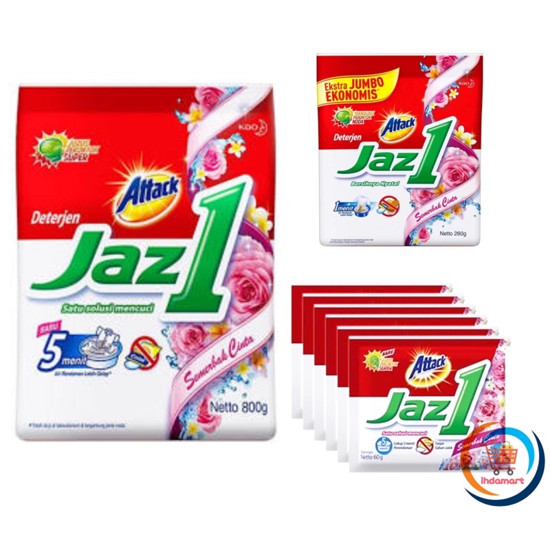 Jaz1 Deterjen Bubuk Semerbak Cinta 50 gr / 260 gr / 750 gr