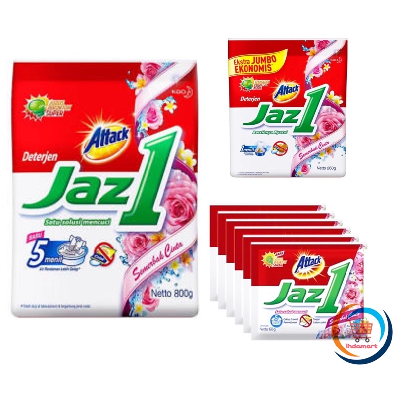 Jaz1 Deterjen Bubuk Semerbak Cinta 50 gr / 260 gr / 800 gr