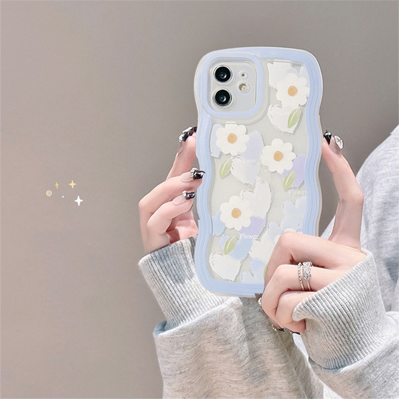 Soft Case TPU Transparan Motif Bunga Aster Untuk iPhone 13 12 11 Pro Max X Xr Xs Max SE 8 7 6 6s Plus