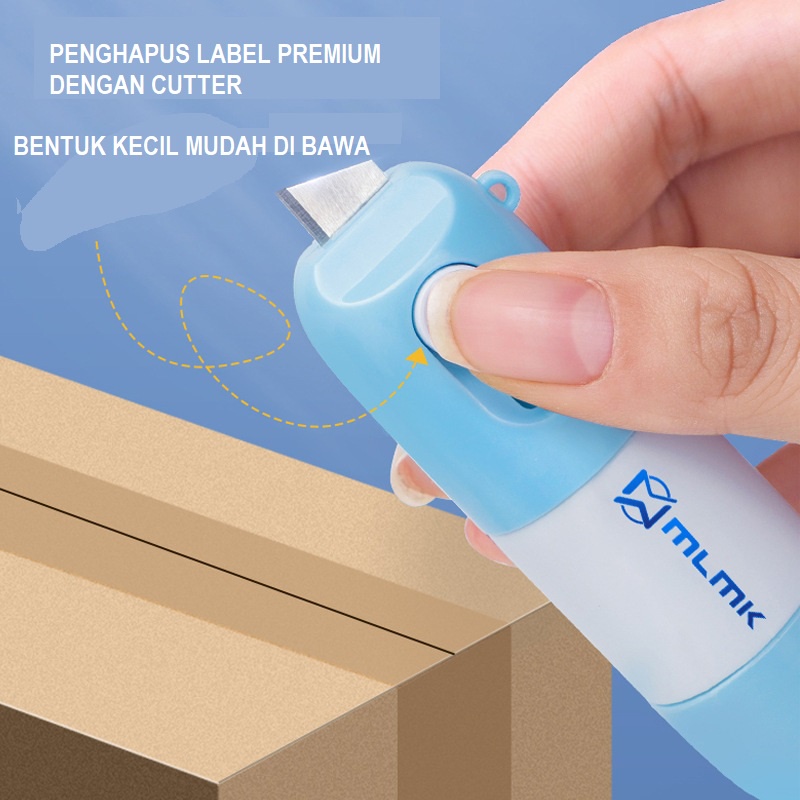 PENGHAPUS LABEL DENGAN CUTTER PREMIUM 2 IN 1 UNTUK RESI DAN STRUK 10ML THERMAL PAPER CORRECTION PELINDUNG IDENTITAS PAKET