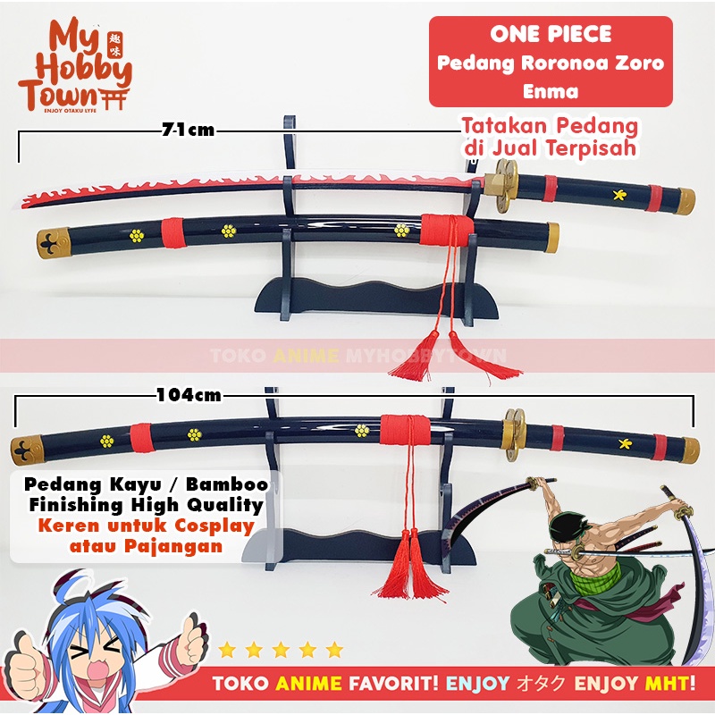 Replika Pedang Bambu One Piece Roronoa Zoro Enma Cosplay Anime