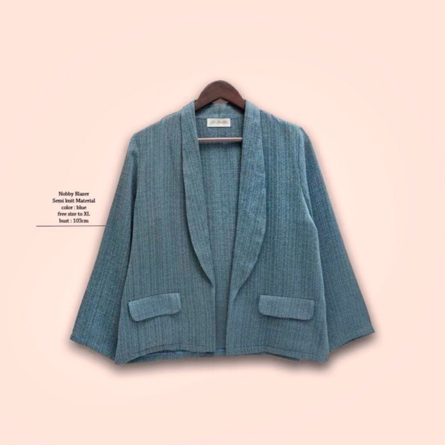 READY STOCK [SIAP KIRIM] ATASAN WANITA | LUARAN WANITA | BLAZER WANITA | BAJU WANITA - NOBBY BLUE BL
