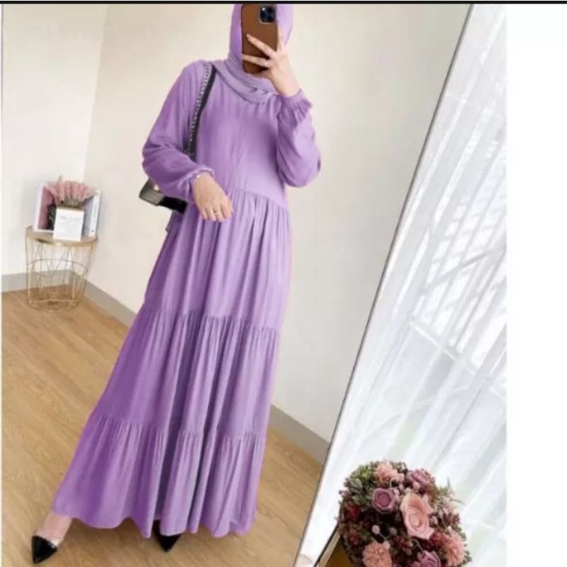 gamis susun polos rayon, gamis canda ,gamis rempel terbaru gamis rayon twil ori