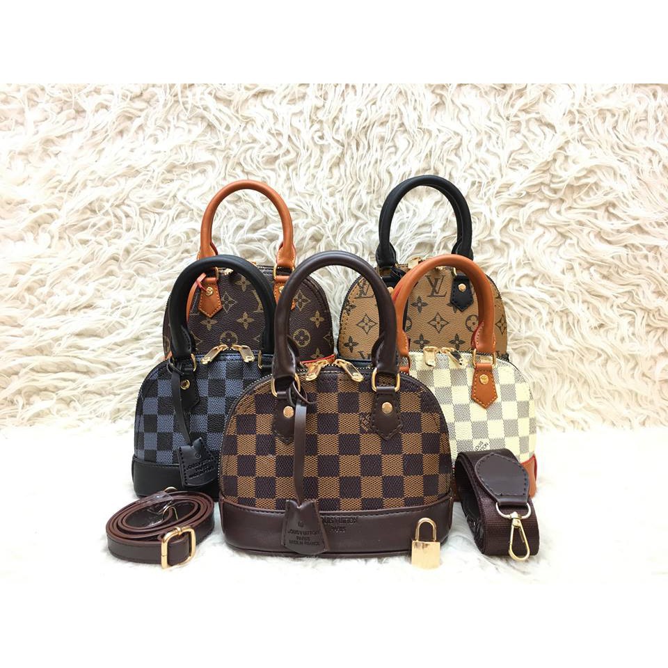 Tas Wanita Tas Selempang Tas Batamimport Tas Lv Alma Mini Double Strap