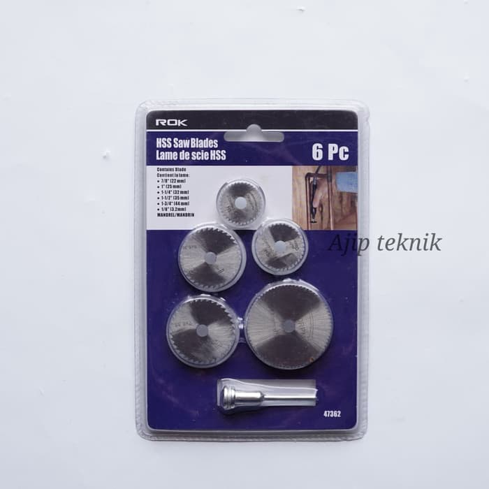 5 Pcs Mata Bor HSS Gergaji Potong Saw Mandrel Cutting Disc Pemotong